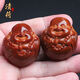 橄欖核雕刻巴西印尼大橄欖核彌勒手球一對笑口常開(kāi)笑佛文玩手把件 35*40mm一對 （一心向佛）