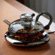 全度煮茶壶花茶壶套装英式泡茶壶茶具加厚耐热玻璃北欧风格轻奢养生壶 烟灰色财鼠壶+小坐圆形底座