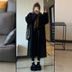 GARNUO赫本風黑色雙面羊毛大衣女2025新款秋冬季高級感小個子羊毛呢外套 黑色 S 【85-110斤】