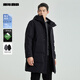 利郎三防羽絨服男中長(cháng)款冬季連帽保暖男士外套 黑 2XL180/96A 