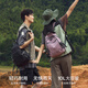 FOUVOR雙肩包爬山輕便可折疊背包戶(hù)外登山包女徒步高中大學(xué)生旅行書(shū)包男 藕粉色（小款多口袋）