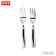 HHFA厚實(shí)316不銹鋼水果叉套裝大號創(chuàng  )意水果簽甜品點(diǎn)心蛋糕叉小叉子 三齒叉2支