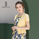 名師路薄款西裝外套女夏季新款日常通勤職業(yè)裝肌理一?？鄱炭钗鞣⊥馓?黃色30 M