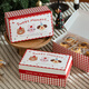 束語(yǔ)圣誕節包裝盒禮盒曲奇餅干盒子糖果空盒禮物袋烘焙糖霜太妃糖紙小 sweet紅白格紋盒子5個(gè)