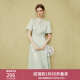 范思蓝恩国风新中式刺绣花木连衣裙女夏季2024新款裙子24FS12061 水草绿 XL