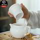 連山閣 白瓷過濾茶壺小號泡茶器帶陶瓷過濾網(wǎng)隔內(nèi)膽 德化高白瓷中式功夫茶具單壺家用茶杯子套裝 白瓷配過濾內(nèi)膽250ml/單壺
