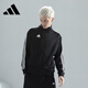 阿迪達斯阿迪達斯夾克外套男運動(dòng)服經(jīng)典三條紋休閑潮流寬松上衣 【白色條紋/新款logo】TR30JT-BW M （建議身高170-175厘米）
