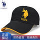 U.S. POLO ASSN.保羅帽子男士純棉棒球帽女情侶春夏季戶(hù)外運動(dòng)休閑大頭遮陽(yáng)鴨舌帽 黑色金標 (54-60)cm可調節