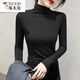 啄木鳥(niǎo)（TUCANO）棉莫代爾半高領(lǐng)打底衫女2026秋季新款修身內搭長(cháng)袖t恤女上衣服 黑色 3XL 145-160斤
