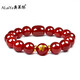 奧萊依 天然黑曜石十二生肖手鏈男生肖手串女水晶情侶屬相首飾刻字 【屬豬】10mm直徑天然紅瑪瑙女款