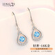 晶姿18K金水滴會(huì )動(dòng)的耳環(huán)女時(shí)尚長(cháng)款簡(jiǎn)約氣質(zhì)顯臉瘦耳釘減齡耳飾品送女友生日禮物 KCY028藍鉆耳環(huán)[18K金]