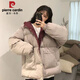 皮爾卡丹網(wǎng)紅兩面穿冬季新款棉服女學(xué)生寬松韓版加厚保暖棉襖面包服外套女 杏色+酒紅色 【雙面可穿】 L 【建議105-120斤】