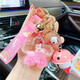 貝茜默創(chuàng  )意卡通可愛(ài)彩虹入油櫻花瓶獨角獸漂浮瓶鑰匙扣流沙掛件背包掛飾 彩虹櫻花獨角獸-粉色+粉白鈴