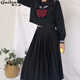 貴蘭姿（guilanzi）jk制服水手服基礎款學(xué)院風(fēng)女裝春秋學(xué)生校服套裝新款連衣裙女夏天 黑三本（長(cháng)繡+長(cháng)群） M【90斤-100斤】