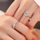 BOEAY一克拉莫桑鉆石戒指女款鉆戒純銀結求婚戒指鐘久久七夕情人節禮物 【鉆戒禮盒】星織女戒1克拉+男戒/免費刻字