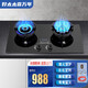 好太太喜萬年燃氣灶雙灶家用煤氣灶天然氣液化氣5.2KW臺嵌兩用猛火爐具熄火保護獨立定時防爆鋼化面板一級能效 A15防爆翻蓋爐頭鴛鴦灶獨立定時5.2KW 管道天然氣