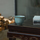弘寶王振芳 | 復古宋汝窯天青釉紅袖添香杯 主人杯茶杯冰裂紋開(kāi)片可養