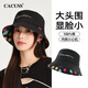 CACUSS帽子男女漁夫帽春夏季休閑款遮陽(yáng)帽戶外太陽(yáng)帽登山防曬盆帽 黑中