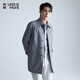 利郎【仿棉微皺】風(fēng)衣男防風(fēng)舒適耐磨時(shí)尚休閑外套中灰2XL(180)