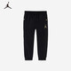 Jordan耐克AJ童裝兒童運動(dòng)褲秋冬金標加絨休閑褲男童針織長(cháng)褲 正黑色