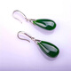 龍姑娘仿和田碧玉水滴耳環(huán)鑲嵌玉耳墜菠菜綠氣質(zhì)長(cháng)款耳飾吊墜 短款L010