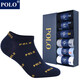 POLO男士夏季薄款簡(jiǎn)約運動(dòng)襪6雙禮盒裝 春夏新款時(shí)尚短筒船襪吸濕排汗 6雙 五色型號9067 39-44碼鞋合適