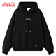 可口可樂(lè )（Coca-Cola）衛衣男春秋季連帽休閑外套情侶上衣 黑色 2XL (170-190斤) 