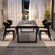 尚溪黑色全實(shí)木餐桌侘寂風(fēng)吃飯桌子長(cháng)方形小戶(hù)型餐書(shū)桌一體餐桌椅原木 140*75*75木板5CM 單桌
