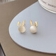 優(yōu)詩(shī)諾小巧貓眼石兔子耳環(huán)日常通勤氣質(zhì)簡(jiǎn)約小眾耳釘蚊香盤(pán)無(wú)耳洞耳夾女 小兔子耳針款1對