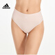 ADIDASAdidas阿迪達斯女士無縫內(nèi)褲時尚高腰收腹性感比基尼無痕三角內(nèi)褲 膚色 1條 M