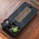 茶盤(pán)家用茶托盤(pán)長(cháng)方形簡(jiǎn)約茶臺排蓄雙用流水茶海功夫茶具茶道配件 密胺（流水茶盤(pán)）黑—陶瓷/窗花
