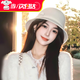 oein白色禮帽赫本風(fēng)千金帽子漁夫帽女士秋冬優(yōu)雅盆帽氣質(zhì)英倫毛呢帽 【白色】可調(diào)節(jié)款-禮帽 （均碼）大頭圍也合適