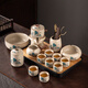 瓷牌茗茶具（cipaiming teaset）汝窯自動(dòng)茶具套裝家用懶人泡茶神器辦公室會(huì )客功夫茶杯茶壺整套 錦繡江山自動(dòng)8杯道罐洗缸盤(pán) 14件
