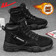 回力（Warrior）官方雪地靴子男鞋冬季加絨保暖工裝高幫棉鞋男士馬丁靴黑色加絨43