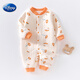 迪士尼（Disney）0-18個月嬰兒連體衣夾棉秋冬新生兒哈衣爬服無骨寶寶保暖連身衣服 桔色太陽花保暖連體 73cm