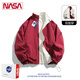 NASA RHUDE春季外套男裝情侶裝休閑夾克男秋冬棒球服潮流男士春秋款衣服男 836紅色(雙面穿) M (120-145斤)