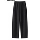 RAJKPOOR高端彎刀褲香蕉褲女春秋顯瘦休閑窄版鐮刀垂感闊腿褲寬松休閑褲子 黑色春秋款 厚款 XL /建議116-125斤