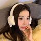 妙奕嘉冬天防寒護(hù)耳罩保暖女耳套耳包耳朵防風(fēng)護(hù)耳神器加絨騎行耳捂子 可愛星星毛絨耳罩【白色】
