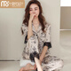 莫代爾感蕾絲花邊睡衣女夏季新款冰絲短袖套裝ins網(wǎng)紅風(fēng)寬松家居服 RR-2201【短袖+長(cháng)褲】 L 【建議100-120斤】