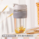 樂(lè )扣樂(lè )扣（LOCK&LOCK） 玻璃杯男女簡(jiǎn)約手持吸管杯便攜大容量咖啡杯泡茶杯牛奶杯隨行杯 布魯灰【500ML】