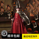 小咔衣濃萬圣節(jié)兒童服裝女童禮服角色小女孩舞會cosplay女巫吸血鬼演出服 萬圣節(jié)酒紅色服裝+帽子+披肩 110