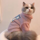 華元寵具（hoopet）貓咪衣服防掉毛幼貓小貓寵物德文貓貓冬季毛衣秋冬無毛貓保暖外套 三只貓2腳小外套（粉） M：胸圍35-40cm（建議約5-7斤）
