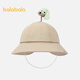 巴拉巴拉兒童帽子男女童嬰兒寶寶盆帽全棉舒適卡通造型俏皮可愛(ài)萌 淺卡其50301 80cm（適用頭圍48-50cm6-18月）