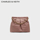 CHARLES&KEITH子母鏈條大容量流浪包托特包單肩斜挎包女包禮物CK2-40671449 【L號】CK2-40671539Mauve紫紅色 L