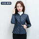 小款羽絨服女短款輕薄標準型長(cháng)袖羽絨內膽輕薄修身打底內穿保暖馬甲 藏青-拉鏈 M_90-100斤