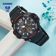 卡西歐（CASIO） 男表女表卡西歐手表男女情侶表學(xué)生時(shí)尚運(yùn)動(dòng)表太陽能雙顯電子表 MCW-100H-1AVDF暗夜黑橘
