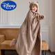 迪士尼（Disney）秋冬可愛小熊披肩毛毯加厚保暖連帽斗篷懶人披風(fēng)毯子學(xué)生午睡毯女 咖色熊貓大披肩 加長加厚