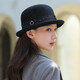 香雪羽秀法式羊毛呢禮帽子女秋冬季新款英倫復古女士時(shí)尚優(yōu)雅新款漁夫帽潮 黑色