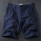 季言夏季薄款速干短褲男高街五分褲透氣運動(dòng)休閑中褲男潮流直筒短褲男 藏藍色（五分褲） 34