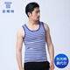 星期悅夏裝坎袖絲光棉藍白條紋背心 無(wú)袖打底衫運動(dòng)裝修身?；晟?海軍藍 M